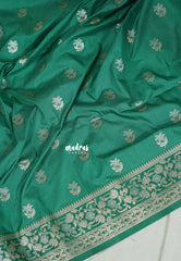 Pastel Jade Green - Madhuram - Soft Matka Silk Floral Weaving with Floral Border and Pallu - Best for Diwali Festive