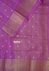 Magenta Lavender - Madhuram - Soft Matka silk with grooves body and temple peacock border