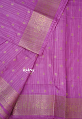 Magenta Lavender - Madhuram - Soft Matka silk with grooves body and temple peacock border
