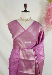 Onion Pink - Madhuram - Soft Matka Silk with Laksham Buttas Floral Border and Rich Pallu - Best for Diwali Festive