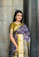 Purple Glow - Light weight Vasundra printed silk