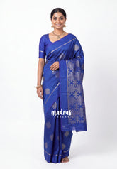 Dual Shade Peacock Blue - Kanimozhi - Soft Silk with Kolam Weaving Body and Rich Pallu - Best for Pooja Functions