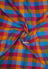 Multicolor-D1 - Madras Checks Pure Cotton Blouse Fabric Height | Soft Breathable Cotton Best for Frocks/Dresses/Anarkali/shirts/Kurtis
