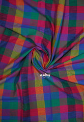Multicolor-D2 - Madras Checks Pure Cotton Blouse Fabric Height | Soft Breathable Cotton Best for Frocks/Dresses/Anarkali/shirts/Kurtis