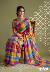 Royal Rainbow - Soft Mul Cotton Rainbow Checks with Tissue - Perfect for Office Wear | summer wear | Casual wear