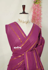 Muted Magenta Pink - Subbulakshmi - Sungudi 100 Count Saree Velthari with Rettapet kodi Border with Blouse Combo - Best for Casual Wear | Summer Wear | Temple visit