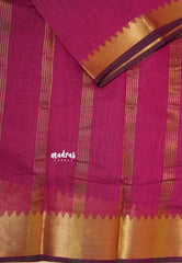 Beet pink - Maheswari - lightweigt cotton silk with rich gold border