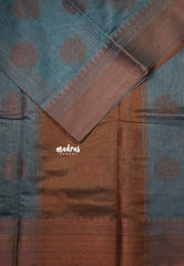 Lead Grey - Maheswari - Lightweight cotton silk saree Thread Weaving body with Buttas - Best for Small Functions