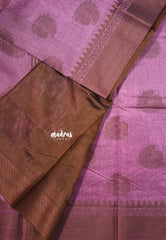 Dark Mauve pink - Maheswari - Lightweight cotton silk saree Thread Weaving body with Buttas - Best for Small Functions