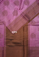 Dark Mauve pink - Maheswari - Lightweight cotton silk saree Thread Weaving body with Buttas - Best for Small Functions