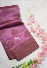 Dark Mauve pink - Maheswari - Lightweight cotton silk saree Thread Weaving body with Buttas - Best for Small Functions