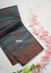 Lead Grey - Maheswari - Lightweight cotton silk saree Thread Weaving body with Buttas - Best for Small Functions