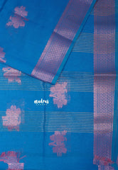 Neelanjali Blue - Maheswari - Cotton Silk with Buttas and Small Border - Best for Small Functions