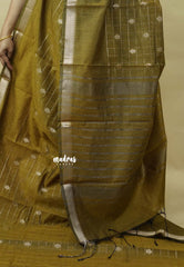 (PRE-BOOKING) Honey Olive - Maheswari - Cotton silk with getti border and kattam body - Best for small occasion