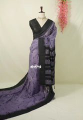 Lilac Glow - Maheswari - Lightweight Cotton Silk Saree with Temple Border - Perfect for Small Functions