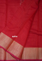 Carmine Red - Maheswari - Maheswari cotton silk with tissue border - Best for Simple Functions