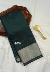 Midnight Emerald - Maheswari - Maheswari cotton silk with tissue border - Best for Simple Functions