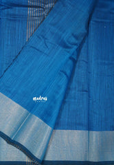 Peacock Blue - Maheswari - Maheswari cotton silk with tissue border - Best for Simple Functions