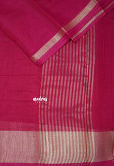 Raspberry Pink - Maheswari - Maheswari cotton silk with tissue border - Best for Simple Functions