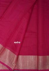 Raspberry Pink - Maheswari - Maheswari cotton silk with tissue border - Best for Simple Functions