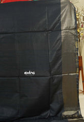 Black - Mangalgiri semi pattu with golden getti border