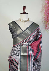 Grey Mauve with Multicolor - Ananya - Soft Mangalore Silk Saree Metallic Shades with Zari Border - Perfect for Office Wear | Casual Wear