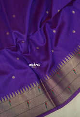 Violet Purple - Manjari - Raw Silk Premium Paithani Weaving Border and Pallu - Best for Pooja Functions | Reception