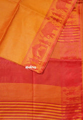 Orange - Manjari - Raw silk with Ambari weaving Border