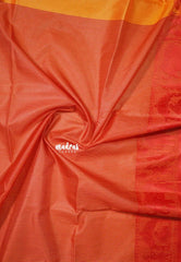 Orange - Manjari - Raw silk with Ambari weaving Border