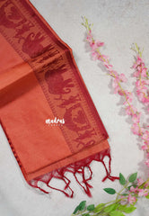 Peach - Manjari - Raw silk with Ambari weaving Border