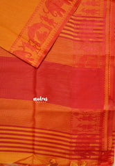 Orange - Manjari - Raw silk with Ambari weaving Border