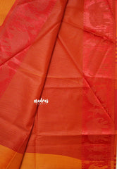 Orange - Manjari - Raw silk with Ambari weaving Border