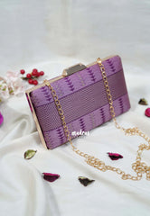 (PRE-BOOKING) Magenta Purple - Manjari - Free Clutch - Raw Silk Saree Ikkat Weaving with Pallu and Blouse - Best for Small Functions