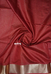 Peach - Manjari - semi tussar checks in body with tissue border