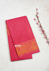 Rani Pink - Peacock5 - Margazhi Sungudi checks Tradiotional border no blouse