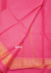 Rani Pink - Peacock2 - Margazhi Sungudi checks Tradiotional border no blouse