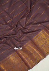 Mauve Brown - Subbulakshmi - Sungudi 100 Count Saree Velthari body Peacock Big Border with Blouse Combo - Best for Casual Wear | Summer Wear | Temple visit
