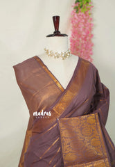 Mauve Brown - Subbulakshmi - Sungudi 100 Count Saree Velthari body Peacock Big Border with Blouse Combo - Best for Casual Wear | Summer Wear | Temple visit