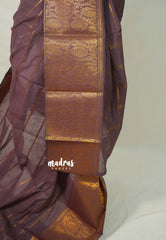Mauve Brown - Subbulakshmi - Sungudi 100 Count Saree Velthari body Peacock Big Border with Blouse Combo - Best for Casual Wear | Summer Wear | Temple visit