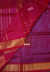Bright Sky Blue - Meenakshi - Light Weight Pure Silk Cotton Saree Plain with Getti Border Contrast Pallu and Blouse - Perfect for Wedding Functions