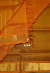 Emerald Green - Meenakshi - Light Weight Pure Silk Cotton Saree Getti Border with Buttas Contrast Pallu and Blouse - Perfect for Wedding Functions