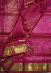 Creamy Pink - Meenakshi - Light Weight Pure Silk Cotton Saree Muthu Kattam Traditional Border Contrast Pallu and Blouse - Perfect for Wedding Functions