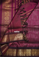 Blush Pink - Meenakshi - Light Weight Pure Silk Cotton Saree Zari Checks with Annam, Rudraksham Border Contrast Pallu and Blouse - Perfect for Wedding Functions