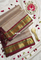 Dry Elachi Green - Meenakshi - Light Weight Pure Silk Cotton Saree Muthu Kattam Traditional Border Contrast Pallu and Blouse - Perfect for Wedding Functions