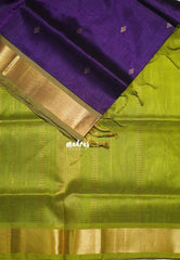 Jamun Purple - Meenakshi - Light Weight Pure Silk Cotton Saree with Getti Border Contrast Pallu and Blouse - Perfect for Wedding Functions