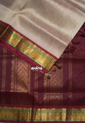 Dry Elachi Green - Meenakshi - Light Weight Pure Silk Cotton Saree Muthu Kattam Traditional Border Contrast Pallu and Blouse - Perfect for Wedding Functions