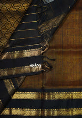 Bright Orangish Yellow - Meenakshi - Light Weight Pure Silk Cotton Saree Rettapet Rudraksham Border Contrast Pallu and Blouse - Perfect for Wedding Functions