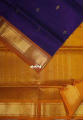 Royal Purple - Meenakshi - Light Weight Pure Silk Cotton Saree Getti Border with Buttas Contrast Pallu and Blouse - Perfect for Wedding Functions