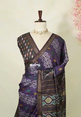 Muted Purple - Ananya - Soft Mangalore Silk Saree Metallic Shades with Patola Prints - Perfect for Office Wear | Casual Wear