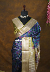 Royal Blue - Muhurtham - Wedding Bridal Silk Saree with Pochampally Design Rich Pallu and Blouse